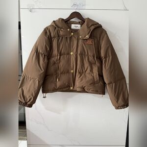 Celine Brown triomphe cropped down jacket